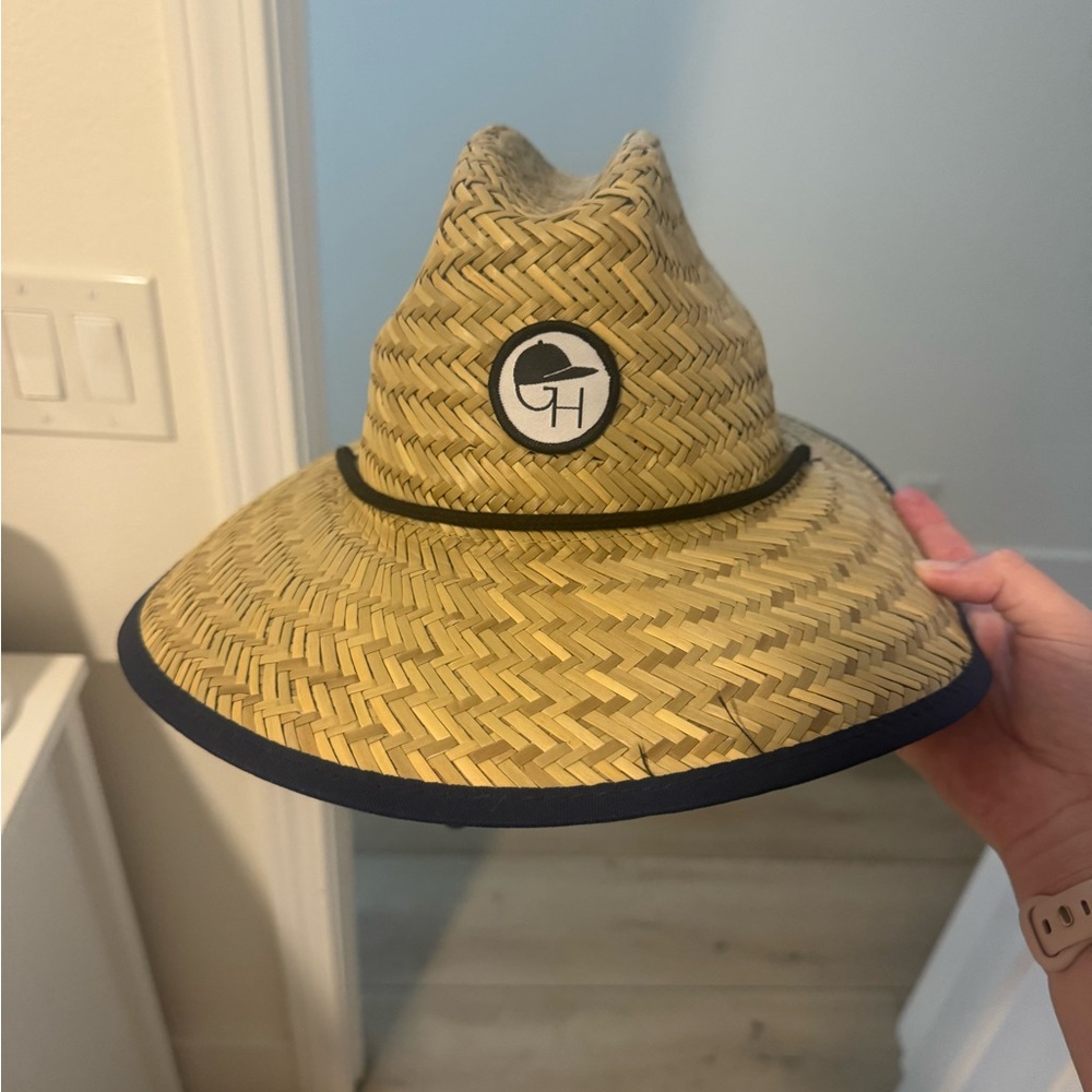 GEORGE HATS Kids Straw Hat with Black Trim